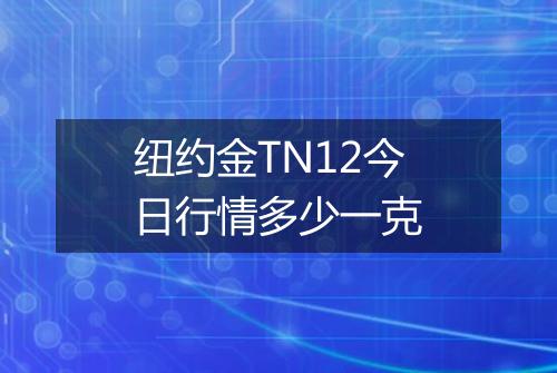 纽约金TN12今日行情多少一克