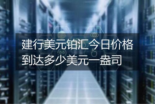 建行美元铂汇今日价格到达多少美元一盎司