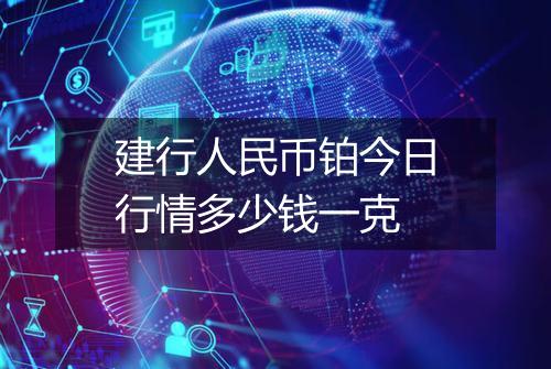 建行人民币铂今日行情多少钱一克