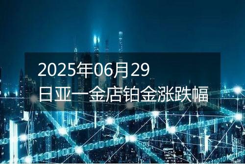 2025年06月29日亚一金店铂金涨跌幅