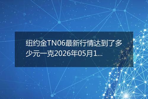 纽约金TN06最新行情达到了多少元一克2026年05月11日