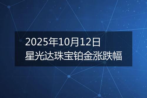 2025年10月12日星光达珠宝铂金涨跌幅