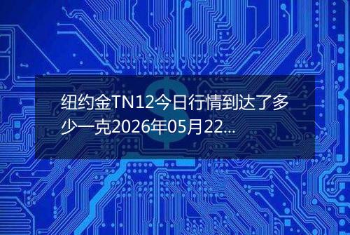 纽约金TN12今日行情到达了多少一克2026年05月22日