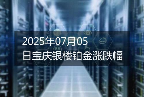 2025年07月05日宝庆银楼铂金涨跌幅