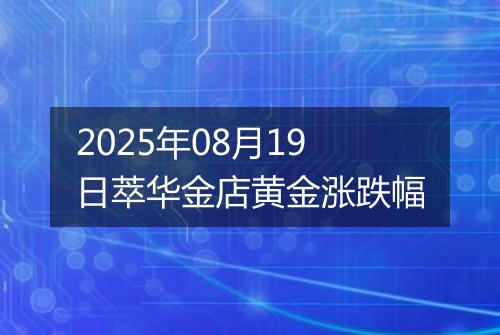 2025年08月19日萃华金店黄金涨跌幅