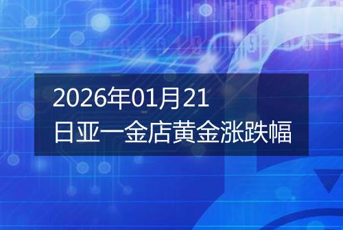2026年01月21日亚一金店黄金涨跌幅