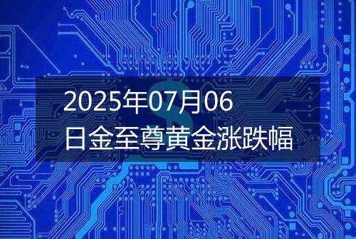 2025年07月06日金至尊黄金涨跌幅