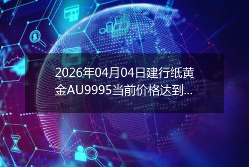 2026年04月04日建行纸黄金AU9995当前价格达到了多少一克2026年04月04日