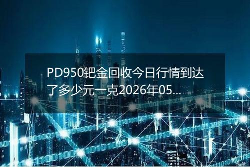 PD950钯金回收今日行情到达了多少元一克2026年05月06日