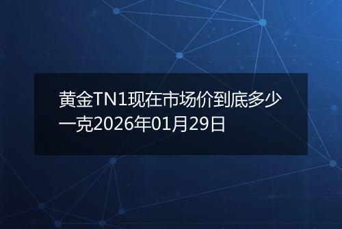 黄金TN1现在市场价到底多少一克2026年01月29日