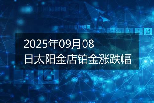 2025年09月08日太阳金店铂金涨跌幅