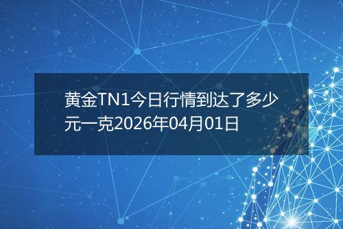 黄金TN1今日行情到达了多少元一克2026年04月01日