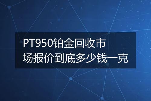 PT950铂金回收市场报价到底多少钱一克