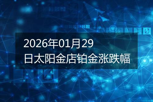 2026年01月29日太阳金店铂金涨跌幅