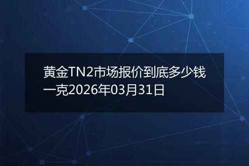 黄金TN2市场报价到底多少钱一克2026年03月31日