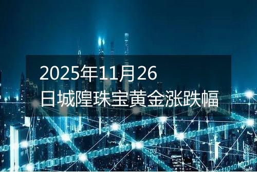 2025年11月26日城隍珠宝黄金涨跌幅