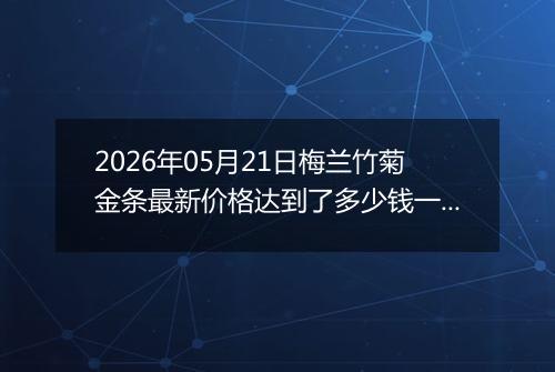 2026年05月21日梅兰竹菊金条最新价格达到了多少钱一克
