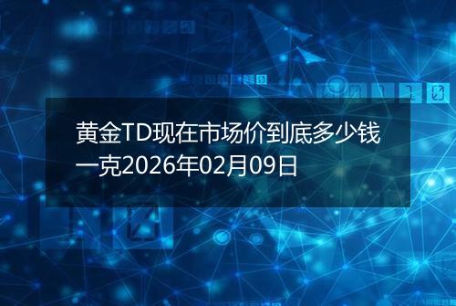 黄金TD现在市场价到底多少钱一克2026年02月09日