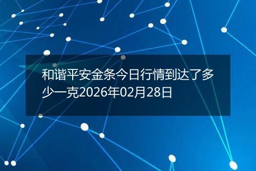和谐平安金条今日行情到达了多少一克2026年02月28日