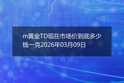 m黄金TD现在市场价到底多少钱一克2026年03月09日
