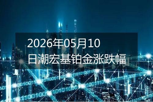 2026年05月10日潮宏基铂金涨跌幅