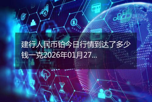 建行人民币铂今日行情到达了多少钱一克2026年01月27日