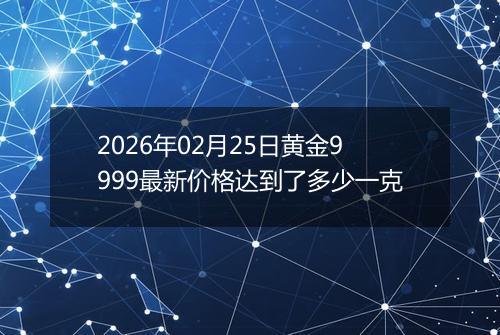 2026年02月25日黄金9999最新价格达到了多少一克