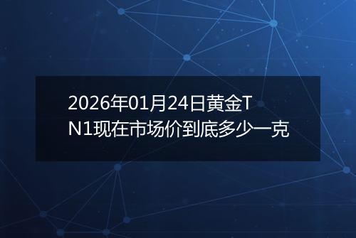 2026年01月24日黄金TN1现在市场价到底多少一克
