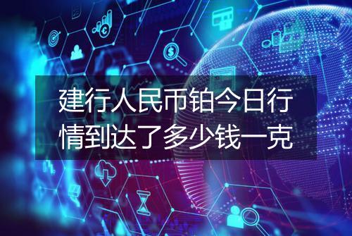 建行人民币铂今日行情到达了多少钱一克