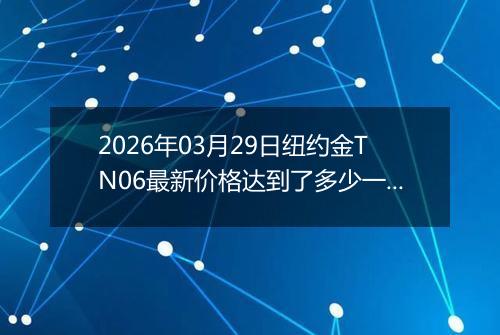 2026年03月29日纽约金TN06最新价格达到了多少一克