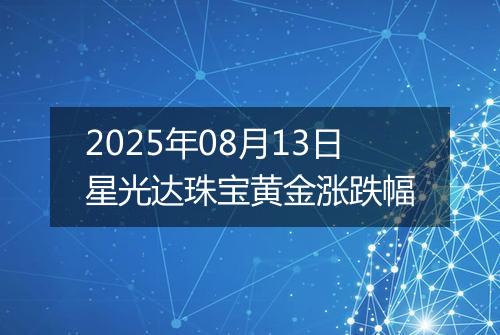 2025年08月13日星光达珠宝黄金涨跌幅