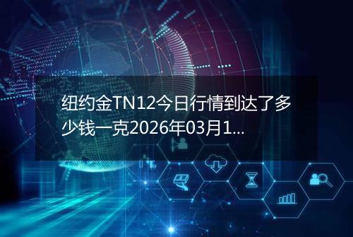 纽约金TN12今日行情到达了多少钱一克2026年03月13日