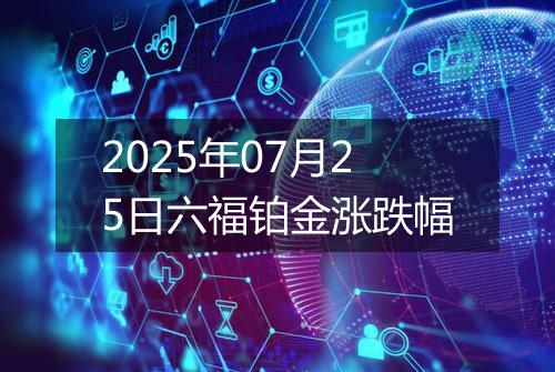 2025年07月25日六福铂金涨跌幅