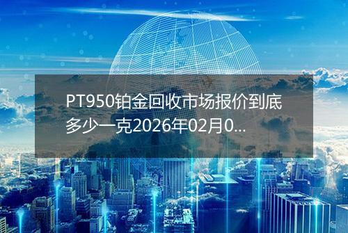 PT950铂金回收市场报价到底多少一克2026年02月01日