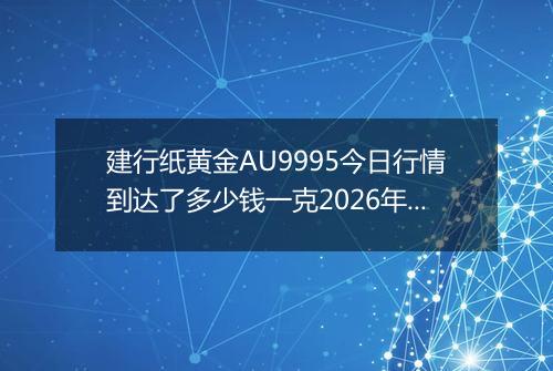 建行纸黄金AU9995今日行情到达了多少钱一克2026年05月25日