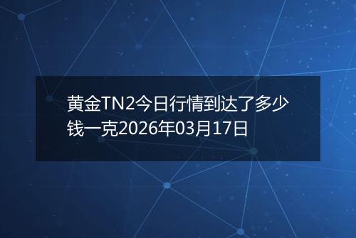 黄金TN2今日行情到达了多少钱一克2026年03月17日
