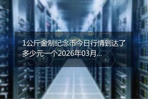 1公斤金制纪念币今日行情到达了多少元一个2026年03月27日