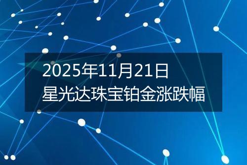 2025年11月21日星光达珠宝铂金涨跌幅