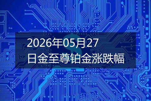 2026年05月27日金至尊铂金涨跌幅