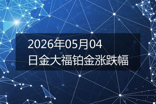 2026年05月04日金大福铂金涨跌幅