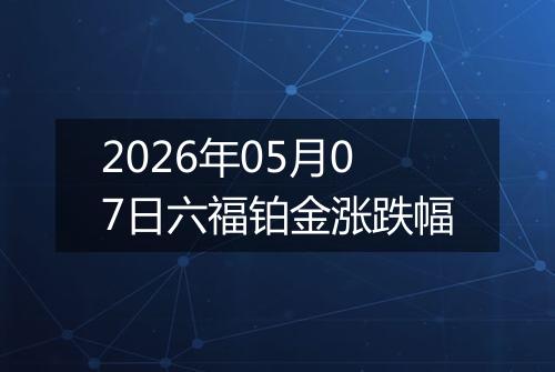 2026年05月07日六福铂金涨跌幅