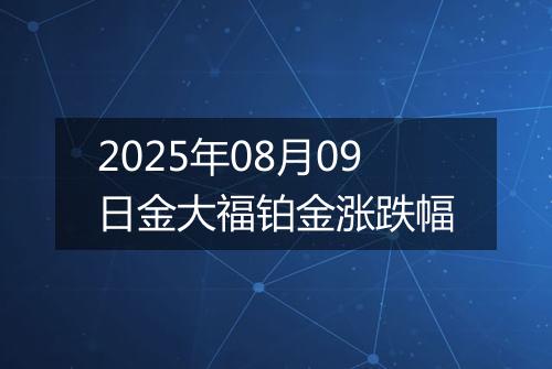 2025年08月09日金大福铂金涨跌幅