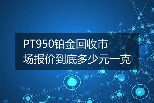 PT950铂金回收市场报价到底多少元一克