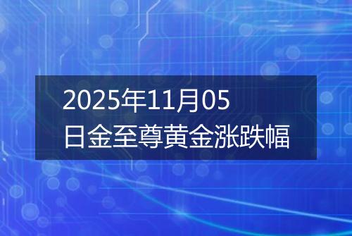 2025年11月05日金至尊黄金涨跌幅
