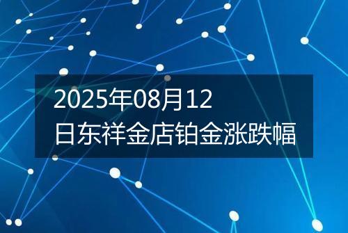 2025年08月12日东祥金店铂金涨跌幅