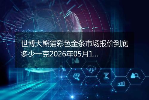 世博大熊猫彩色金条市场报价到底多少一克2026年05月19日
