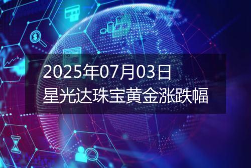2025年07月03日星光达珠宝黄金涨跌幅