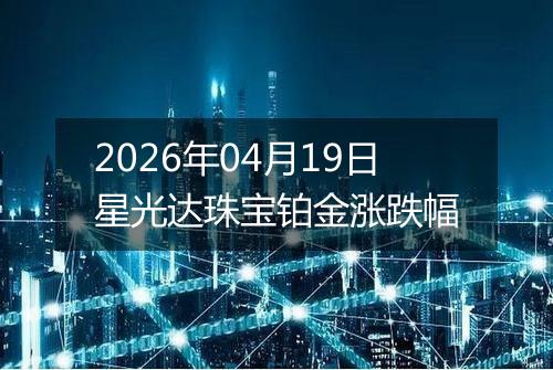 2026年04月19日星光达珠宝铂金涨跌幅