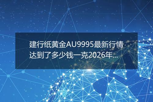 建行纸黄金AU9995最新行情达到了多少钱一克2026年03月11日