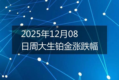 2025年12月08日周大生铂金涨跌幅